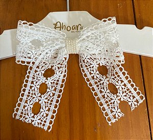 Laço Infantil de Renda Grande Branco Roana