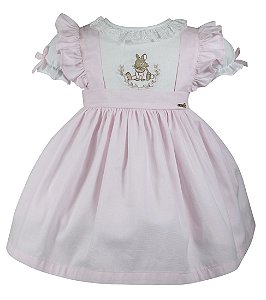 Vestido Infantil Fofura de Páscoa Rosa Roana