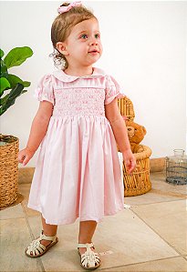 Vestido Infantil Luxo Ballerina Rosa Seco Roana