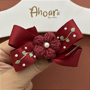 Faixa na Meia de Seda Infantil Media Flor de Crochê Roana