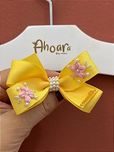 Laço Infantil Médio Amarelo Roana