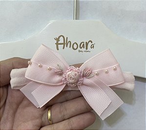 Faixa de Cabelo Infantil Média Florzinha Rosa Roana