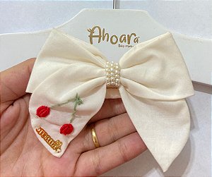 Faixa de Meia de Seda Feminina Infantil Média Tecido Cerejinha Roana