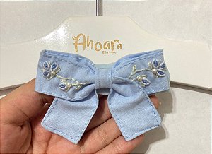 Faixa de Cabelo Infantil Média de Tecido Azul Roana