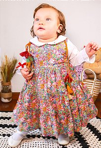 Vestido Infantil Boho Chic Estampado Roana