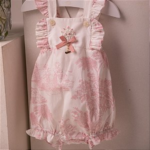 Pimpao Infantil Toile du Jouy Casinhas Rosa Estampado Roana