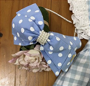 Tiara Infantil de Pano Bolinhas e Perolas Roana
