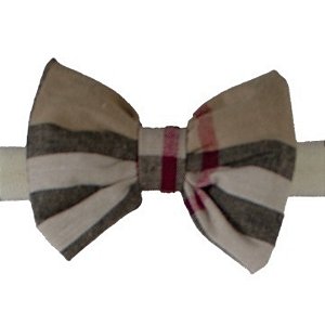 Faixa Infantil Meia de Seda com Laço Xadrez Estilo Burberrry Xadrez Roana