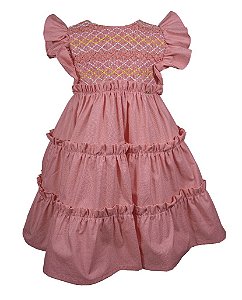 Vestido Infantil Menina Magia de Verão Rosa Roana