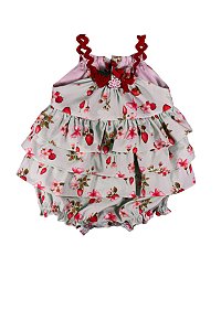 Pimpão Infantil Doce Moranguinho Estampado Verde Roana