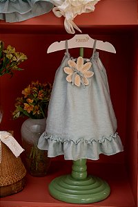 Vestido Infantil Flor Encanto Verde Roana