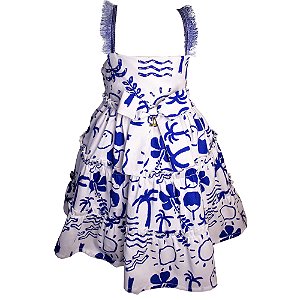 Vestido Infantil Coqueiro Marinho Roana