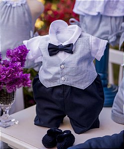 Macaquinho Short com Colete Menino Roana - Azul
