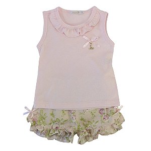Pijama Menina Sonho de Brincar Rosa Floral - Roana