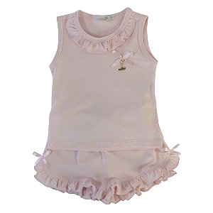 Pijama Menina Sonho de Brincar Rosa Liso - Roana