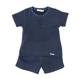 Pijama Menino Sonho de Brincar Marinho Liso - Roana