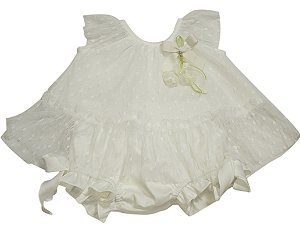 Conjunto Bata com Culote ou Short Rendas Roana Marfim