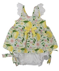 Conjunto Bata Com Culote ou Short Menina Limão Roana Estampado Roana