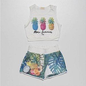 Conjunto Short Em Tela E Blusa Luluzinha