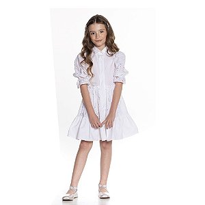 Vestido Branco Com Laise Luluzinha