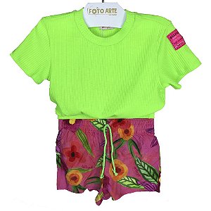 Conjunto Short E Blusa Primavera Verde Málagah