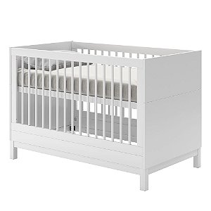 Berço Mini Cama Cozy Branco Fosco / Carvalho Quater - Foto Arte Kids