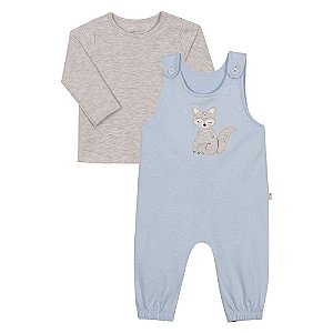 Conjunto Blusa E Jardineira Raposa Nini E Bambini