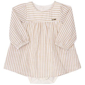 Body Vestido Listras Off White Nini E Bambini