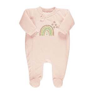 Macacão Plush Bordado Ml Com Ziper Arco Iris Batistela Baby