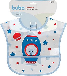 Babador Com Bolso Fogute Azul Buba