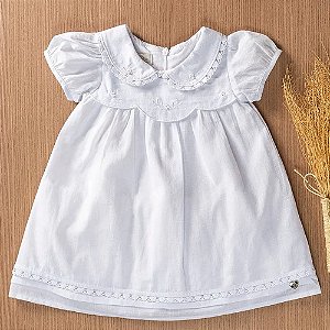 Vestido Branco De Batizado - Anjos Baby
