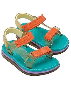 Sandália Mini Melissa Papet Amarelo/Azul/Lilás Melissa