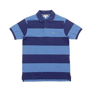 Camisa Polo Infantil Listrada Azul Lacoste