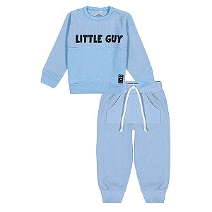 Conjunto Masc Blusão E Calça Little Guy Azul