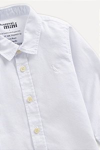 Camisa ML Bebê Oxford  Branco 01- Reserva Mini