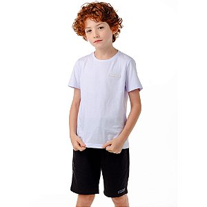 T-Shirt Basica Masculino Branco de Malha Essentials - Oliver