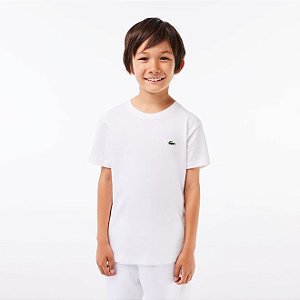 Camiseta Infantil Sport Quick Dry Branco- Lacoste