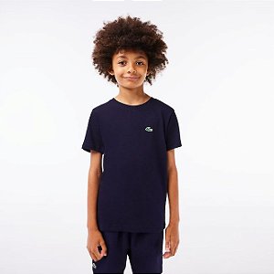 Camiseta Infantil Sport Quick Dry Azul Escuro- Lacoste
