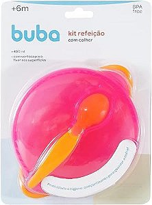 Kit Refeição Com Colher Rosa- Buba