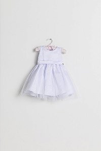 Vestido Branco com Detalhes em Tule - Málagah