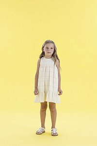 Vestido de Linho com Listras Azul e Rosa - Málagah