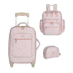 Kit Mala + Mochila + Necessaire Liberty Rosa - Masterbag Baby