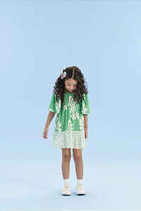 Vestido Verde Estampado Com Babado - Malagah