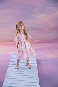 Vestido de Festa Estampado Rosa Floral - Málagah
