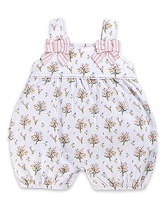 Macacão Fem Curto Malha Anarruga Florido- Anjos Baby