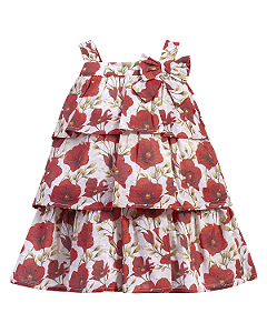 Vestido c/ Flores Vermelhas G - Anjos Baby