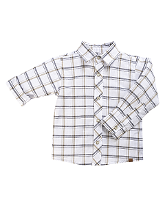 Camisa Masc Social Ml Xadrez Bege 01-Anjos Baby