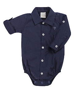 Body Masc ML Azul Marinho P - Anjos Baby