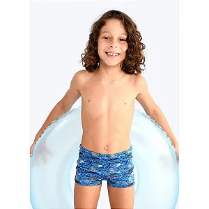 Sunga Infantil Estampa Tubarão  Azul - Marujos e Sereias