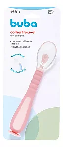 Colher Flexível em Silicone Rosa - Buba
